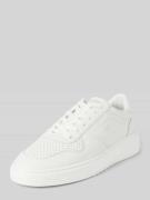 Leren sneakers met labeldetails