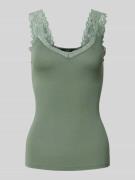 Regular fit top met bandjes en kant, model 'ROSA'