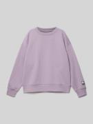 Comfort fit sweatshirt met ribboordjes