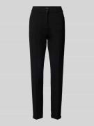 Slim fit stoffen broek met riemlussen, model 'Jolie Turn Up'