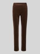 Slim fit stoffen broek met elastische band met label