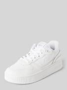 Leren sneakers met labeldetails