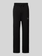 Regular fit sweatpants met labelstitching