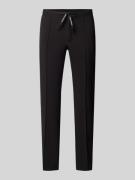 Slim fit pantalon met vaste persplooien