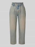 Straight leg jeans met elastische band