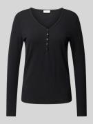 Slim fit shirt met lange mouwen en henley hals