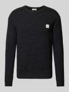 Gebreide pullover met ronde hals, model 'CRASHWAY'