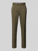 Slim fit chino met persplooien, model 'PEAKER'