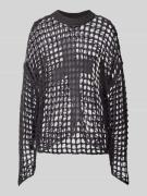 Pullover in mesh look met ronde hals