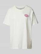 T-shirt met motiefstitching, model 'fie'