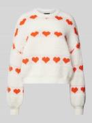 Regular fit gebreide pullover met gebreid hartjesmotief, model 'NOVE'