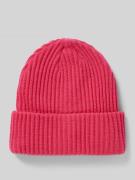 Beanie van ribtricot met omslag, model 'HEXO'