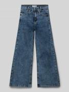 Wide leg jeans met labelpatch