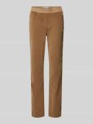 Slim fit broek van fijne corduroy met elastische band