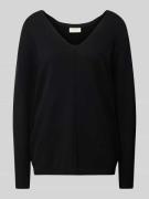 Gebreide pullover met V-hals, model 'Claura'