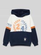 Regular fit two-tone hoodie met printdetails