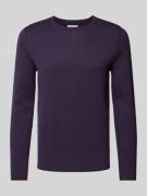 Regular fit gebreide pullover met rolboorden