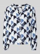 Viscose blouse met geplooide details en all-over print