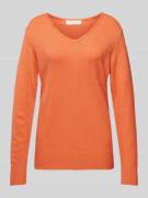 Gebreide pullover met afgeronde V-hals