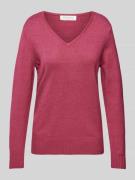 Gebreide pullover met afgeronde V-hals