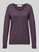 Gebreide pullover met afgeronde V-hals