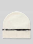 Wollen beanie met omslag in riblook