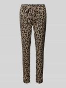 Slim fit stoffen broek met tunnelkoord, model 'AN44NI'