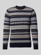 Gebreide pullover met ronde hals, model 'Case Fairisle'