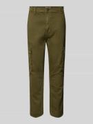 Slim/regular fit cargobroek met riemlussen, model 'TWISTER'