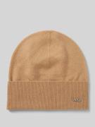 Beanie met labelapplicatie, model 'Lari'