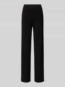 Wide leg stoffen broek met labelapplicatie, model 'ELSA'