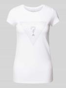 Slim fit T-shirt met strass-steentjes