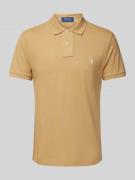 Custom slim fit poloshirt van puur katoen