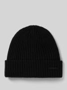 Beanie met labeldetail, model 'WILBERT'