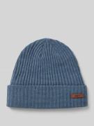 Beanie met labeldetail, model 'WILBERT'