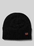 Beanie met labelapplicatie, model 'LACKE'