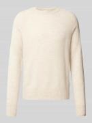 Gebreide pullover van wol met deelnaden, model 'LUXURY'