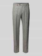 Slim fit broek van scheerwol met persplooien, model 'PIACENZA'