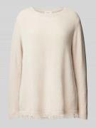 Wollen pullover van scheerwol met franjes