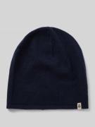 Kasjmier beanie met labeldetail