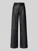 Wide leg broek in leerlook, model 'HEIDI'