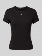 Slim fit T-shirt met labelstitching