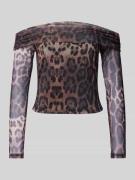 Blouse met lange mouwen en dierenprint, model 'LEO'