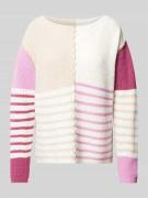 Pullover met patchwork en boothals