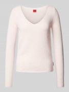 Wollen pullover met afgeronde V-hals, model 'Shakylina'