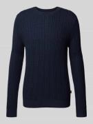 Regular fit gebreide pullover van wolmix met kabelpatroon