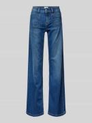 Wide fit jeans met knoop- en ritssluiting, model 'TESS'