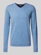 Gebreide pullover met V-hals