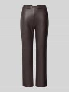 Regular fit broek in leerlook in verkort model, model 'MACY'