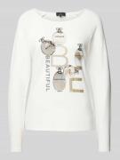 Shirt met lange mouwen en statement- en motiefprint